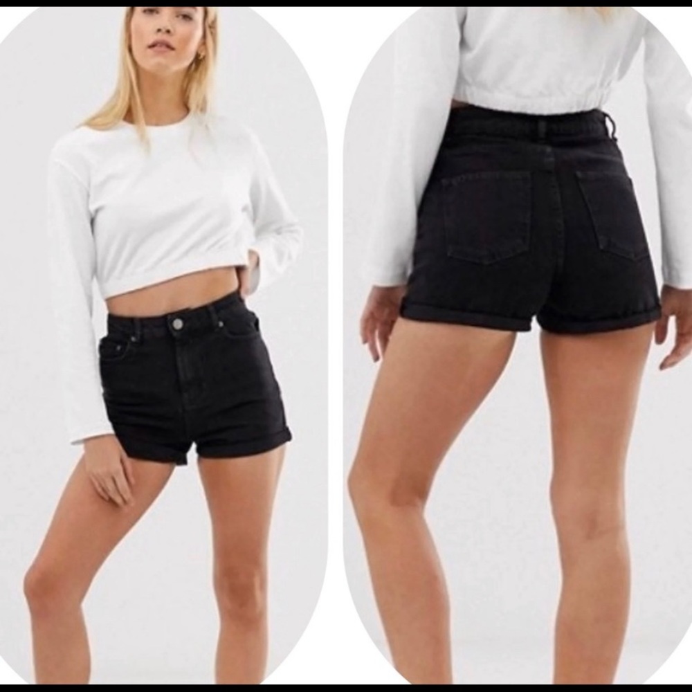 NWT ASOS Ritson mom black shorts ( 4size)
